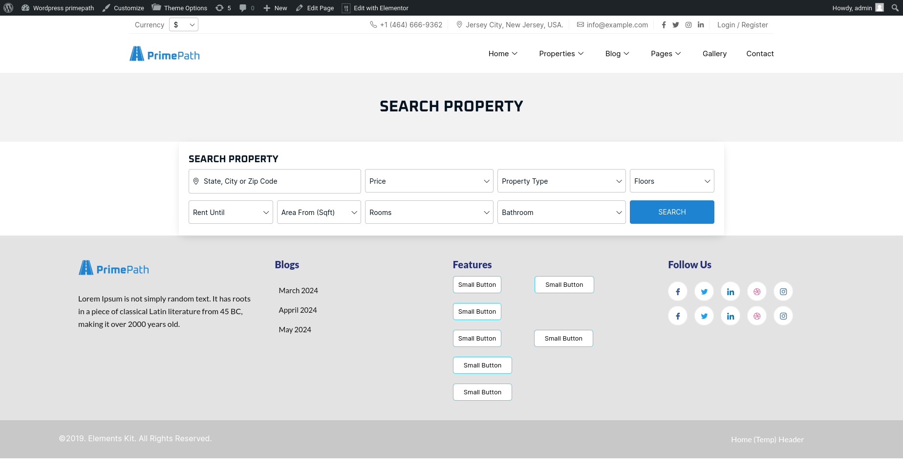 Real Estate Theme Documentation 20 search