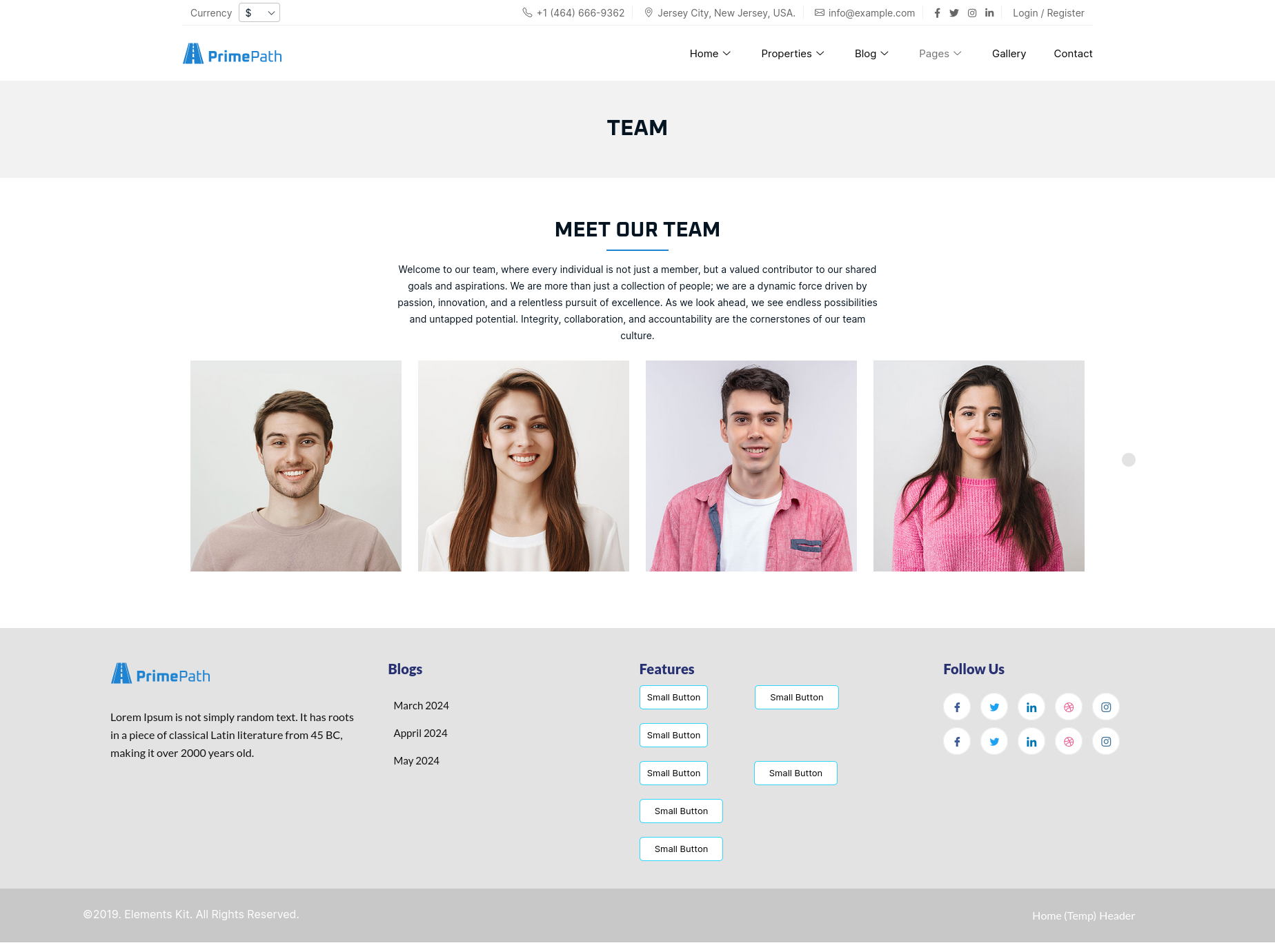 Real Estate Theme Documentation 14 team page